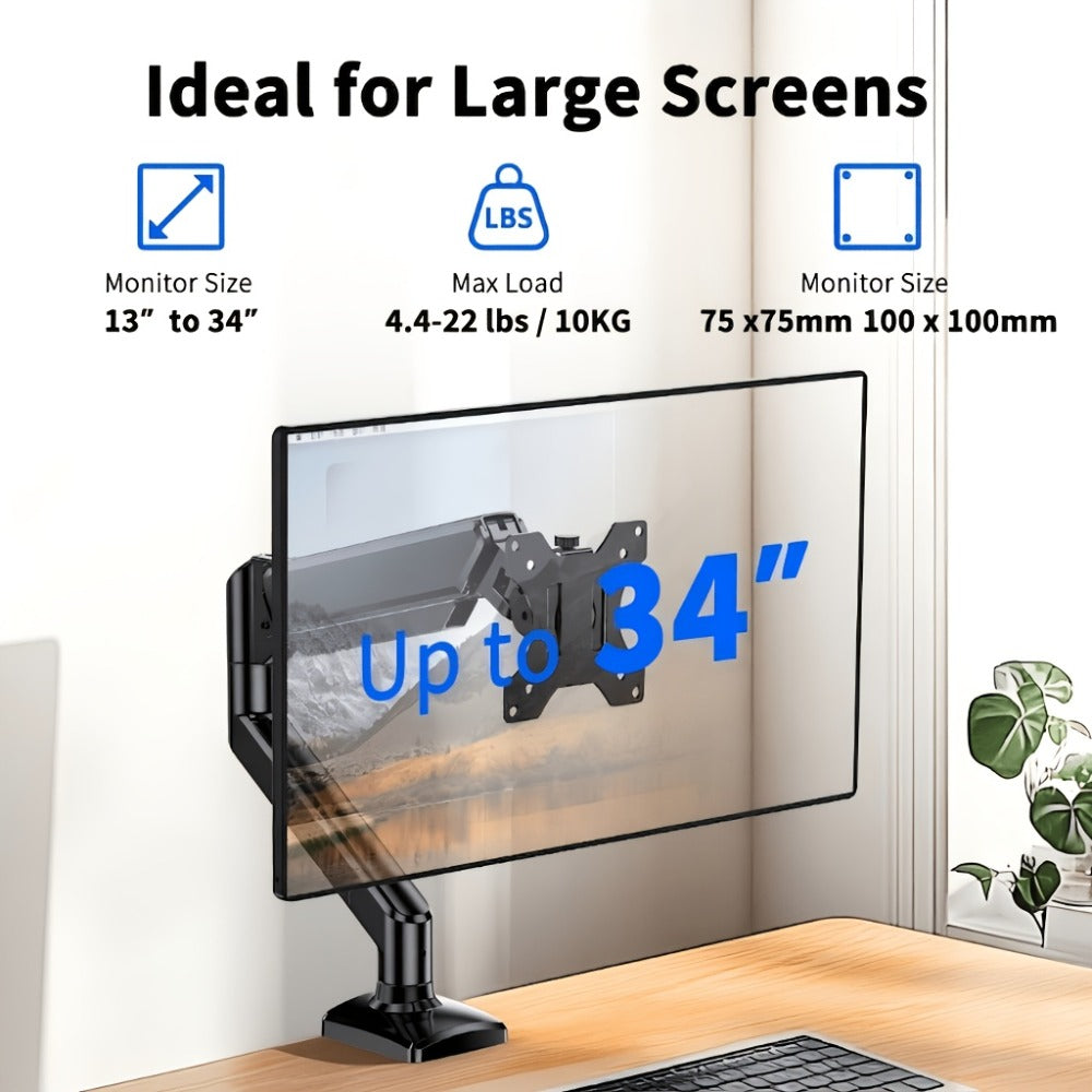 Dual Monitor Stand for 32 Inch Screens, Full Motion Dual Monitor Arm with 180° Swivel Tilt 360° Rotation
