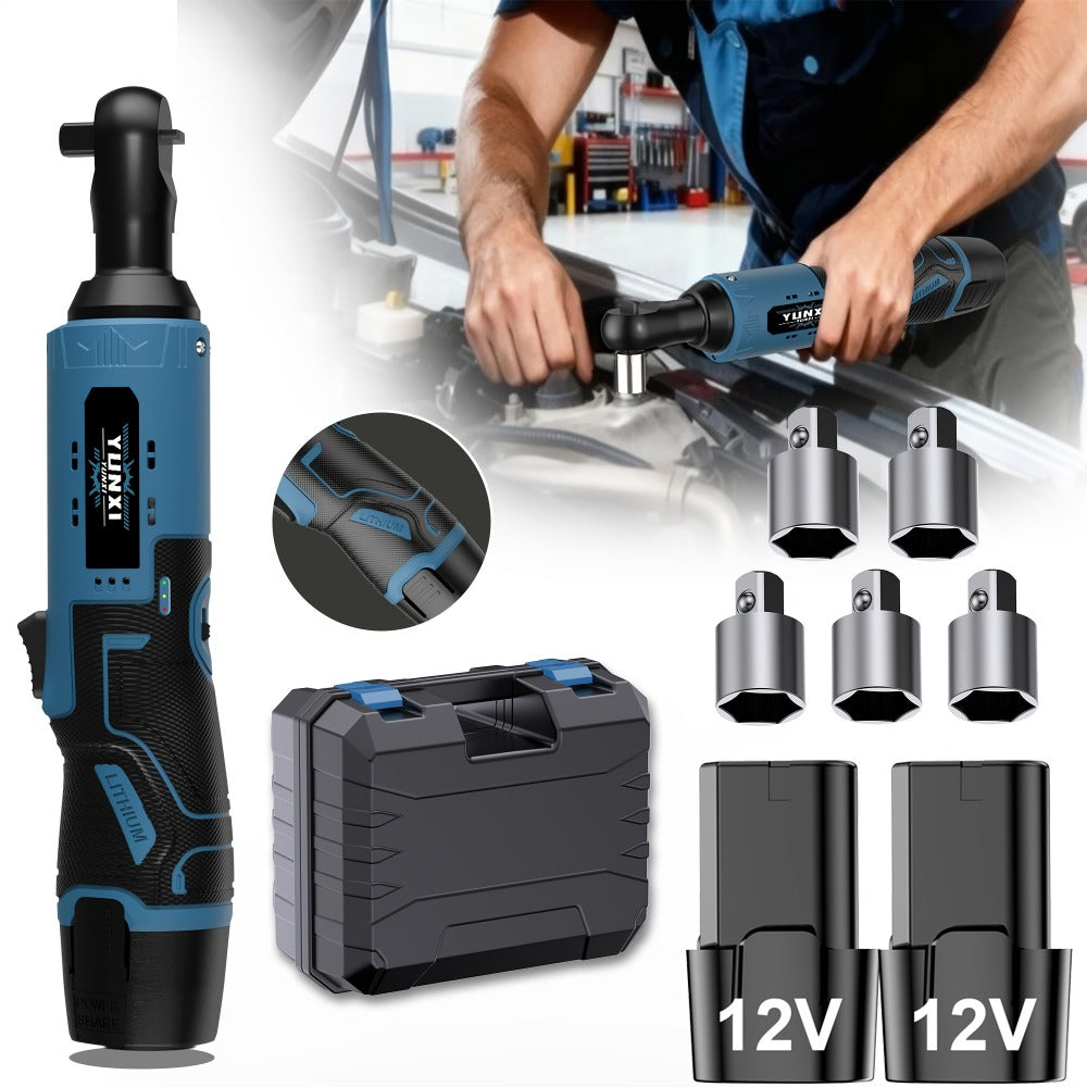 Power Tools YUNXI 12V Brushless Cordless Ratchet Wrench Kit with Batteries, Charger and Accessory Options