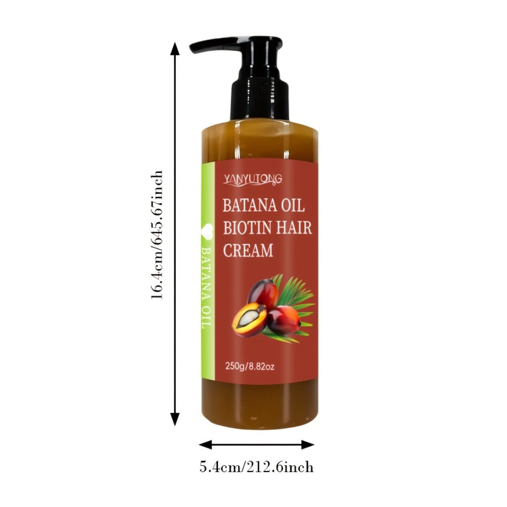 Unrefined Batana Oil Cream 250g with Squalane & Shea Butter — Honduras Deep Moisturizing Hair Treatment, Repairs Dry Damaged Hair, Boosts Shine, All Hair Types, Unisex