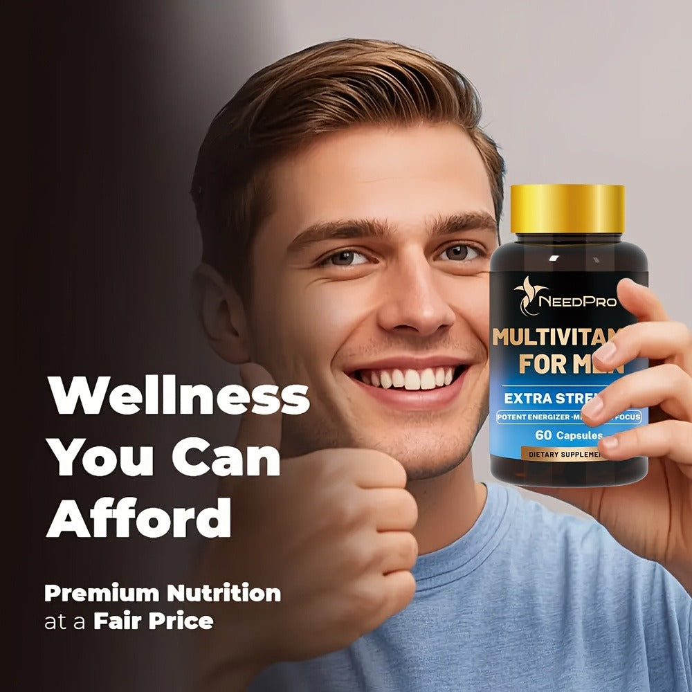 Dietary Supplement Men’s Multivitamin Capsules with Vitamins A, C, D, B6, B12, Zinc, Biotin and Folate