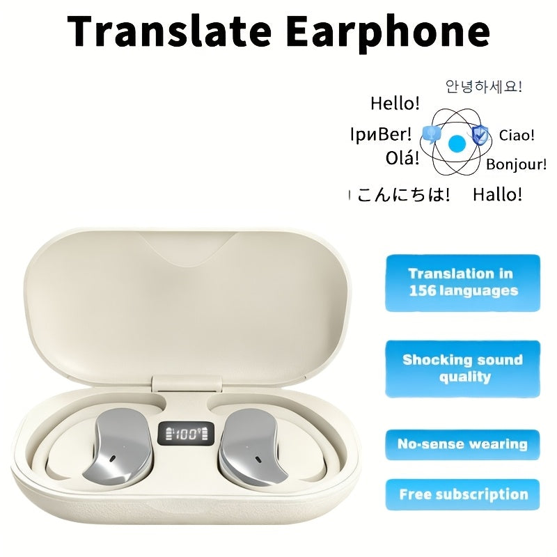 Triple Mode AI Translation Earphones 156 Languages & Accents Real-Time Wireless – 2026 Upgraded Travel Business Study Translator Device Compatible with iOS Android