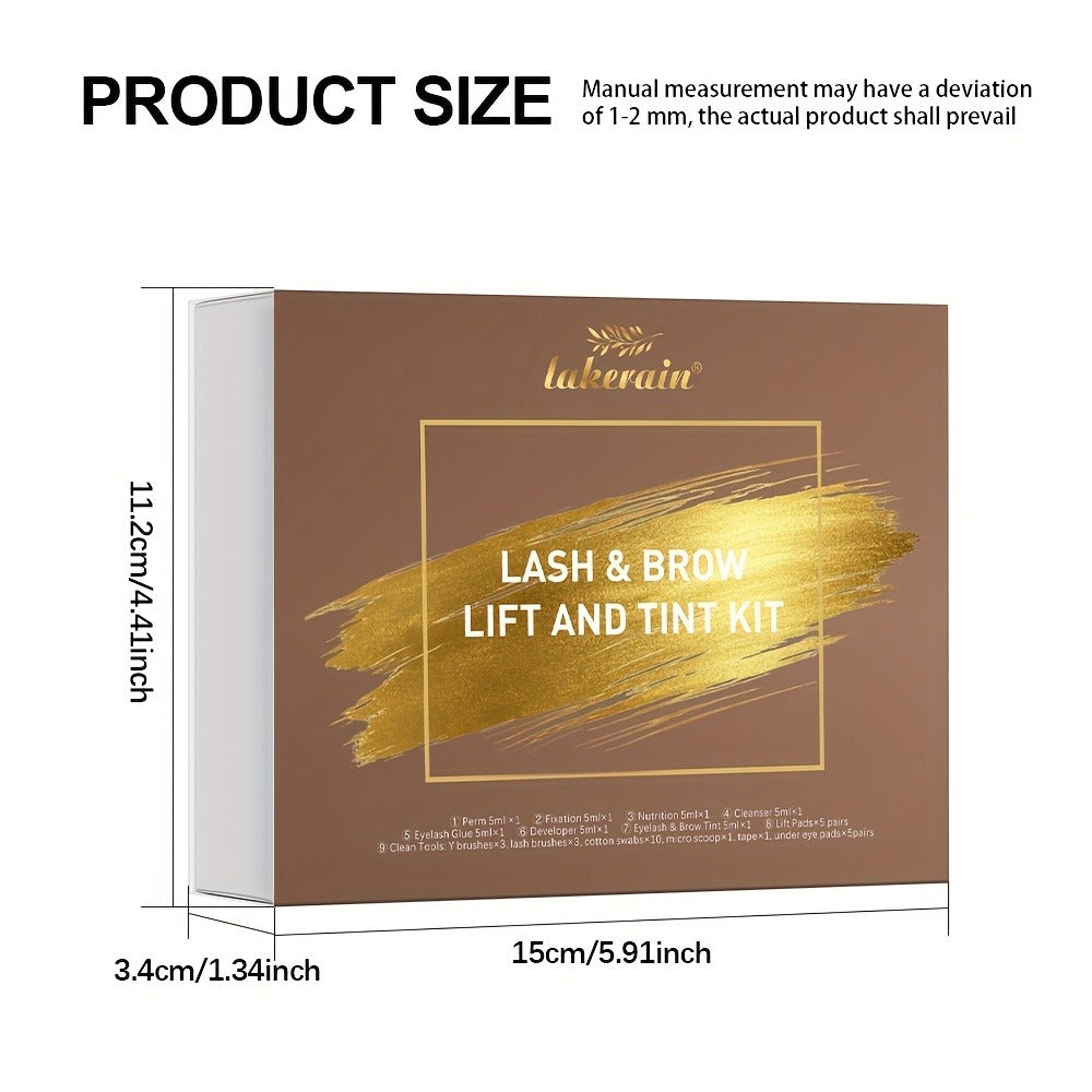 Lash Lift Kit & Brow Lamination Tint Set — 2-in-1 Eyelash Perm & Eyebrow Lamination with Black Brown Tint Dye, 4-6 Week Long-Lasting Results, DIY Home or Salon Use, Complete Beauty Kit for Women