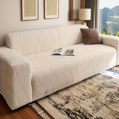 Sofa Cover Polar Fleece Modern Jacquard Elastic Slipcover with Anti-Slip Fit for 1 to 4-Seater Sofas