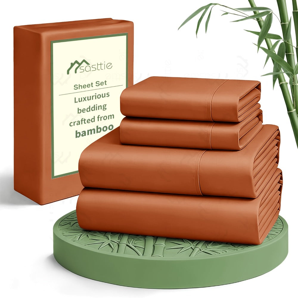 Bed Sheet Set 6-Piece with 17-Inch Pocket, Double-Stitched Edges, Four Bed Sizes and Thirteen Colors