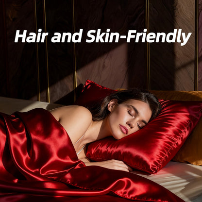 Satin-Style Fitted Sheet Set with Pillowcases in Eight Colors and Twin, Full, Queen or King Sizes