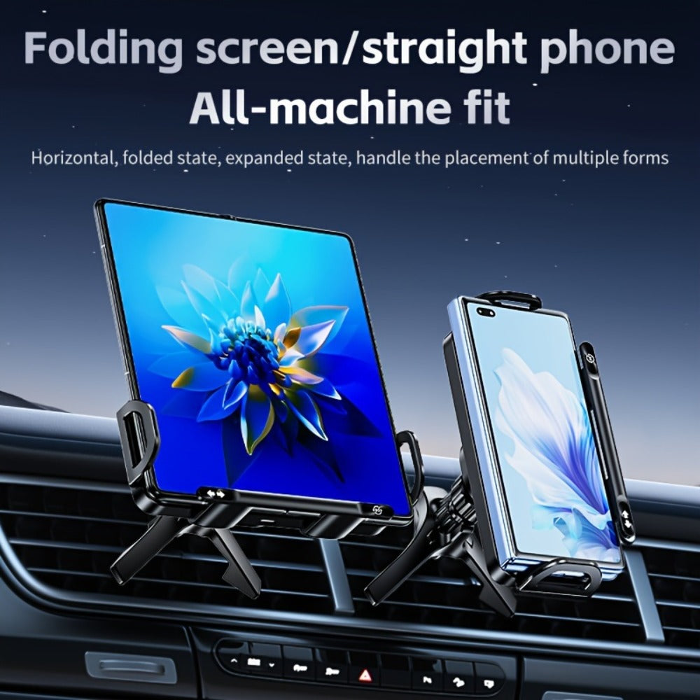 Car Wireless Charger Mount for Samsung Galaxy Z Fold 15W Auto-Clamping Fast Charging Holder – 360° Rotating Ball Joint, Air Vent & Center Console Mount, Super Capacitor Power-Off Delay | All Qi Phones