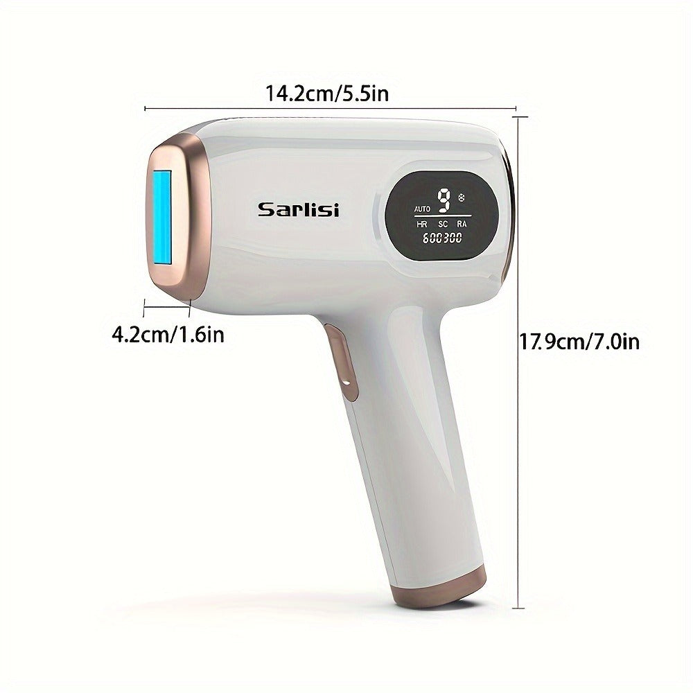Sarisili AI01 IPL Hair Removal Device with Nine Intensity Levels, Manual and Auto Flash Modes and Display