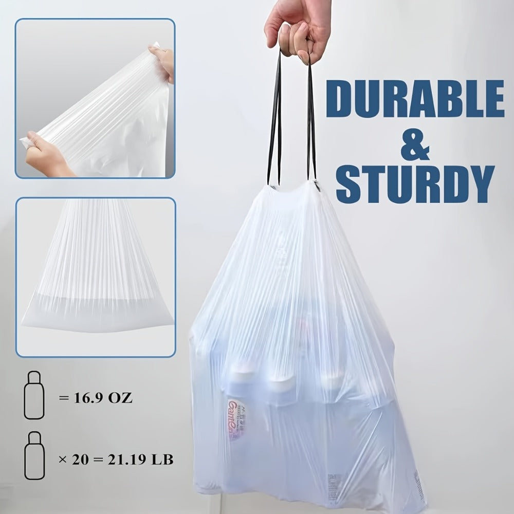 13-Gallon Translucent White Trash Bags with Tie Handles in Extra-Thick 100 or 200-Count Packs