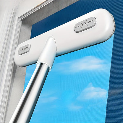 Window Screen Cleaning Brush with 30.7-Inch Telescopic Handle, 6.26-Inch Double-Sided Head and Storage Holder