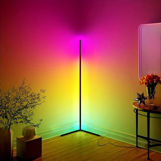 RGB Smart Floor Lamp 56 Inch – 16 Million DIY Color Changing with App & Remote Control, Music Sync, 4 Modes, USB Powered for Game Room, Christmas & Halloween Decor (1, 2 or 4 Pack)