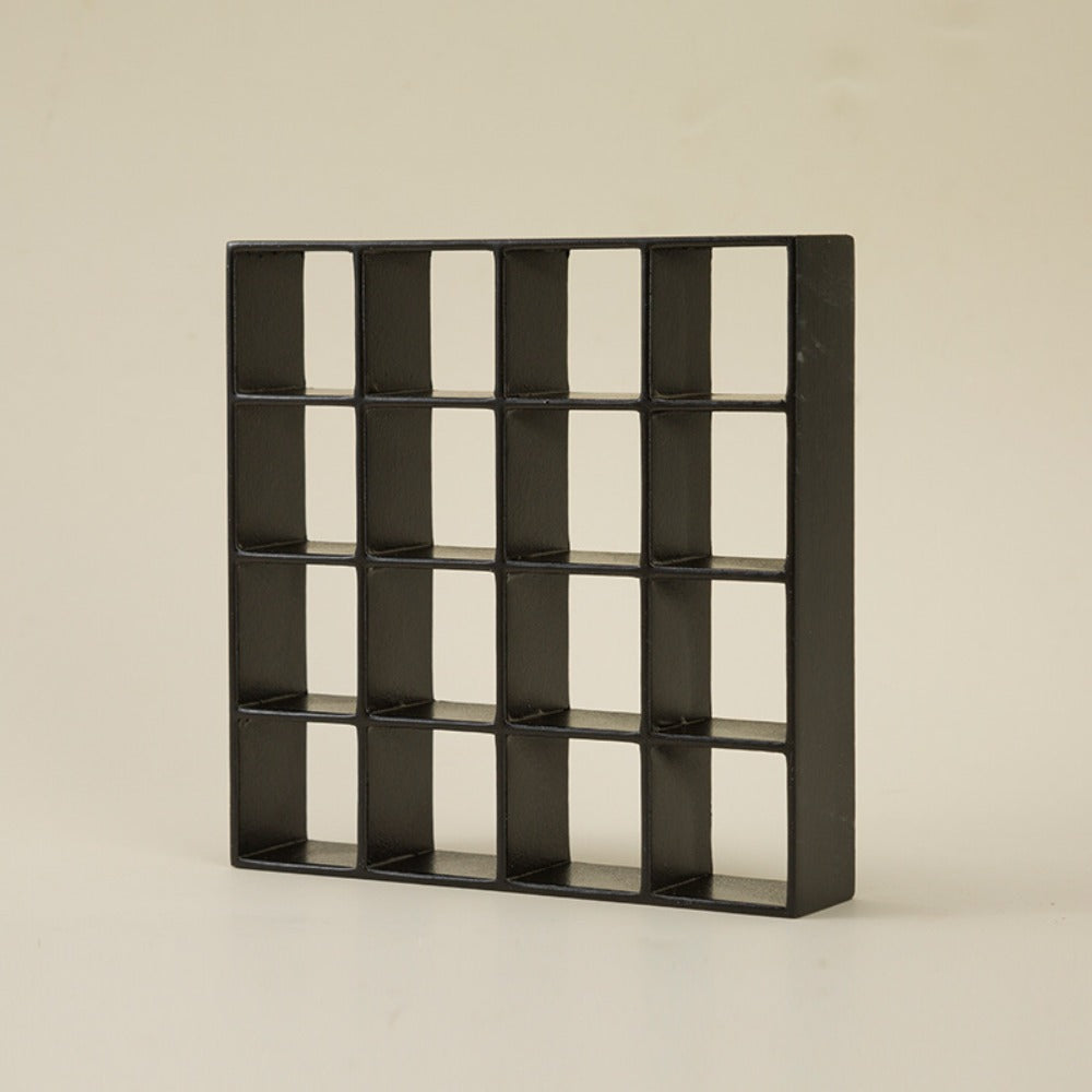 1:12 Scale 16-Compartment Dollhouse Display Cabinet in Four Finishes for Adult Miniature Dioramas
