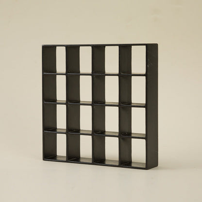 1:12 Scale 16-Compartment Dollhouse Display Cabinet in Four Finishes for Adult Miniature Dioramas