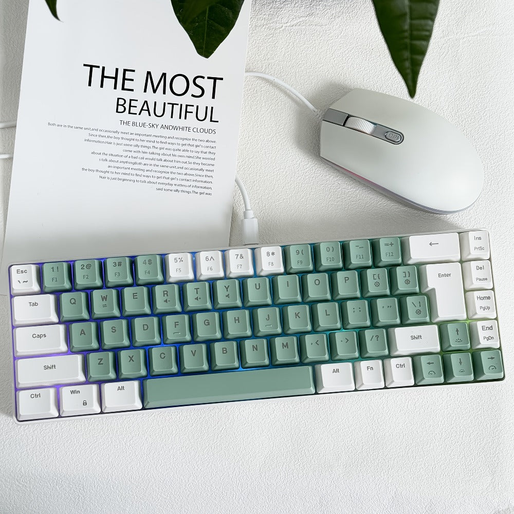 Compact Wired Gaming Keyboard in 61-Key and 68-Key Layouts with Ten Color and Mouse Options