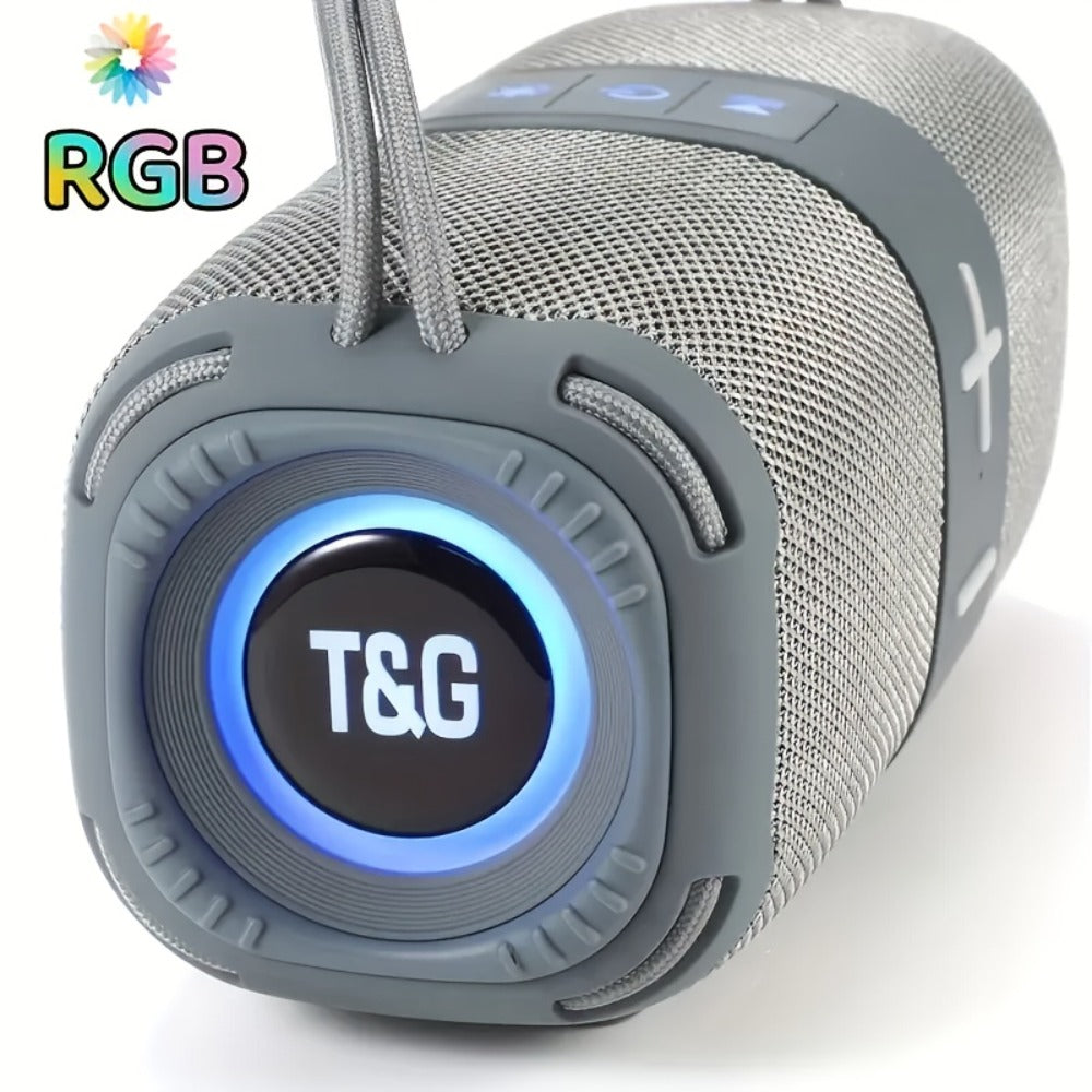 TG668 IPX4 Waterproof Portable Bluetooth Speaker with Color LED Breathing Light – High Power Outdoor Wireless Speaker, TWS Stereo, FM Radio, USB/TF, AUX, Connects Phone Tablet TV, Holiday Gift