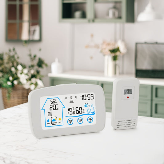Digital Weather Station | Touch Screen Clock Thermometer Hygrometer