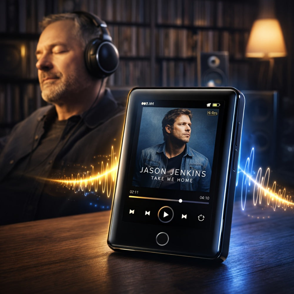 HiFi Touchscreen MP3 Player 2.4" IPS HD Display, Music & Video Playback, E-Book Reader, Voice Recorder, 128GB Expandable Storage, Portable Digital Audio Player for Running Travel Learning