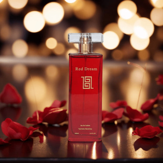 Women's Perfume Floral Eau de Parfum 3.4 oz in a Luxury Red Bottle with Golden Heart Accent
