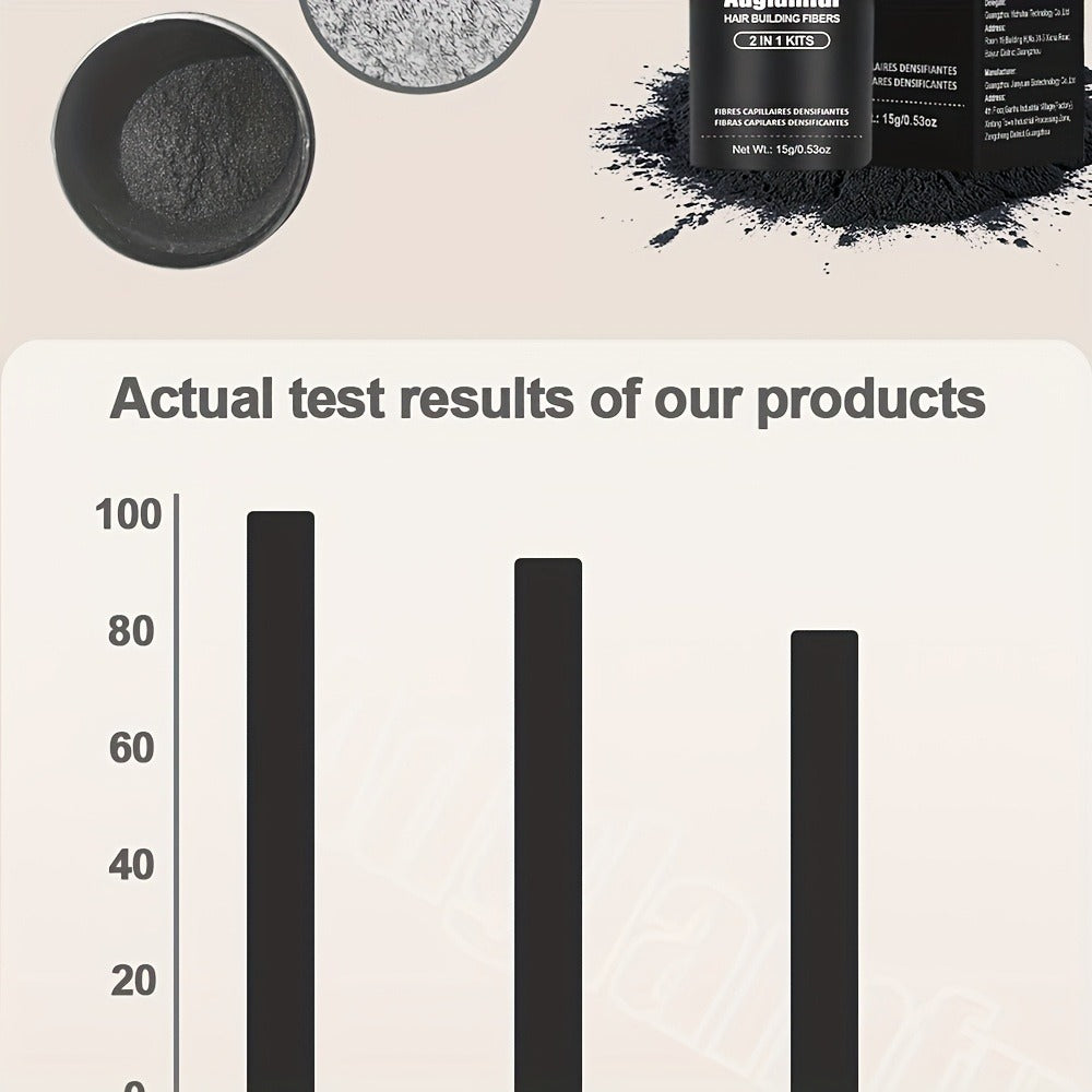15-Gram Hair Fiber Kit with Directional Spray Applicator in Four Black and Brown Shade Options