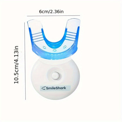 Battery-Powered LED Teeth Whitening Kit with Three Gel Syringes, Mouth Trays and Storage Case
