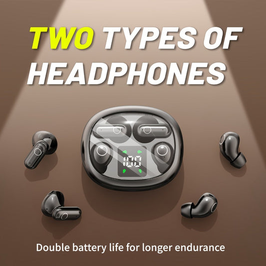 Sleep Mini Earbuds 2 Pairs Wireless Bluetooth In-Ear Headphones Long Battery Life HD Calling 3 Colors Sport Use Single Compartment Case All Seasons