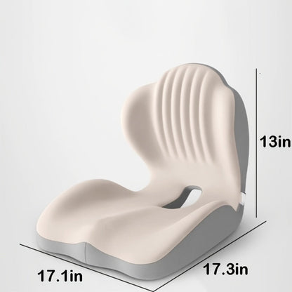 Contoured Seat Cushion with Hip and Lumbar Support Shape in Six Gray, Pink, Black, White or Green Styles