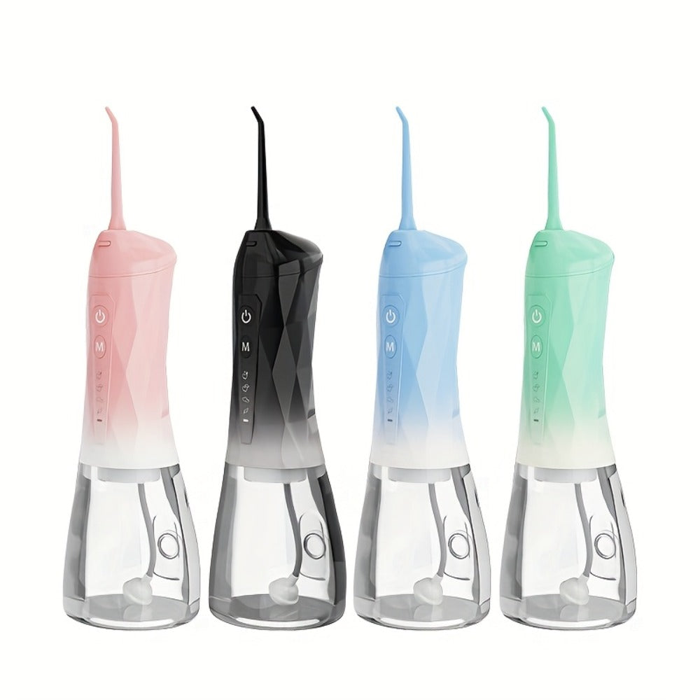 320ml USB-C Rechargeable Water Flosser with Four Nozzles, IPX7 Marking and Four Gradient Color Options