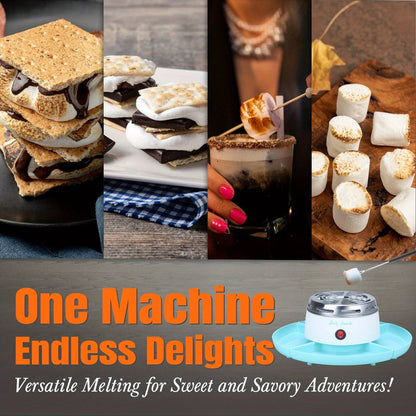Electric S'mores Maker Indoor Tabletop Marshmallow Roaster Station with 4 Compartment Trays & 4 Roasting Forks – S'mores Kit for Family Fun Party Dessert Night Kids Adults Home Entertaining