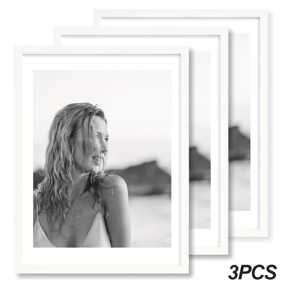 Picture Frames 12x16 Set of 3 – Classic Wood Poster Frames, Horizontal & Vertical Wall Hanging, Multi-Color Options for Bedroom Office Living Room Gallery Wall Decor