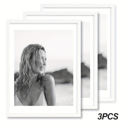 Picture Frames 12x16 Set of 3 – Classic Wood Poster Frames, Horizontal & Vertical Wall Hanging, Multi-Color Options for Bedroom Office Living Room Gallery Wall Decor