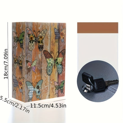 Book Safe Storage Organizer with Key Lock and Butterfly or Rose Cover for Money and Jewelry