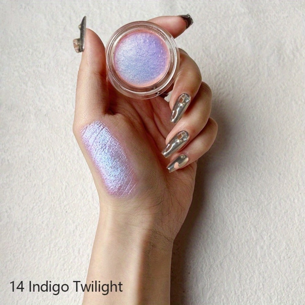 Holographic Glitter Eyeshadow Gel Jelly Shimmer water-resistant extended-wear Indigo Twilight Purple Blue Gradient Eye Makeup for Party