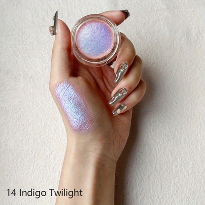 Holographic Glitter Eyeshadow Gel Jelly Shimmer water-resistant extended-wear Indigo Twilight Purple Blue Gradient Eye Makeup for Party