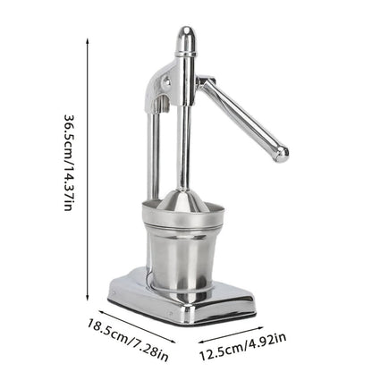 Manual Citrus Juicer Stainless Steel Lemon Squeezer with Lever Press, Heavy Duty Hand Press Orange Juicer Extractor with Non-Slip Base & Fine Strainer for Fresh Juice Kitchen Countertop