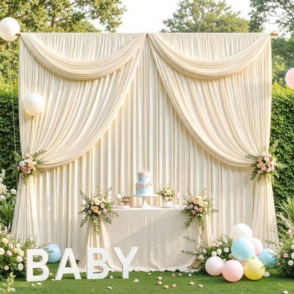 Two-Piece Photography Backdrop Curtain Set with 150 cm Width and 215 cm or 300 cm Height Options