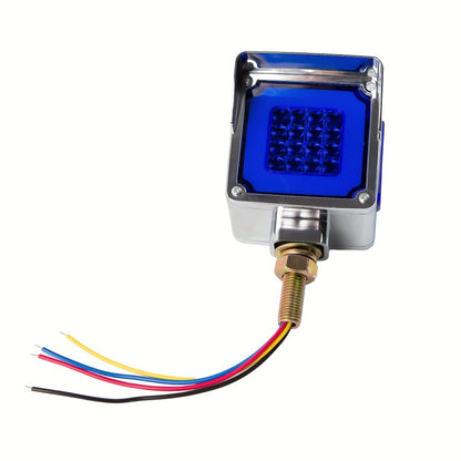 LED Side Marker Lights Square Truck Cab Clearance Lights 12V Waterproof Turn Signal Indicator Side Lights for Cars Trucks Trailers, Multi-Color Available (Red Amber Blue Green Purple Ice Blue)