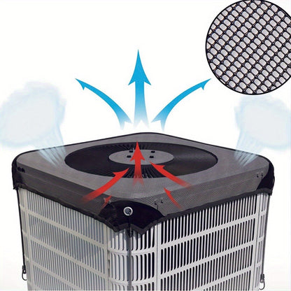Outdoor Air Conditioner Top Cover, 26 x 26 Inch Mesh Panel with Four Elastic Hook Cords Pictured