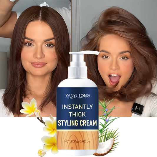 Hair Thickening Cream for Fine & Thinning Hair – Instant Volume Boost with Plant-Based Squalane & Rosemary Extract, Lightweight Non-Greasy Moisturizing Styling Cream, Unisex All Hair Types, 250g