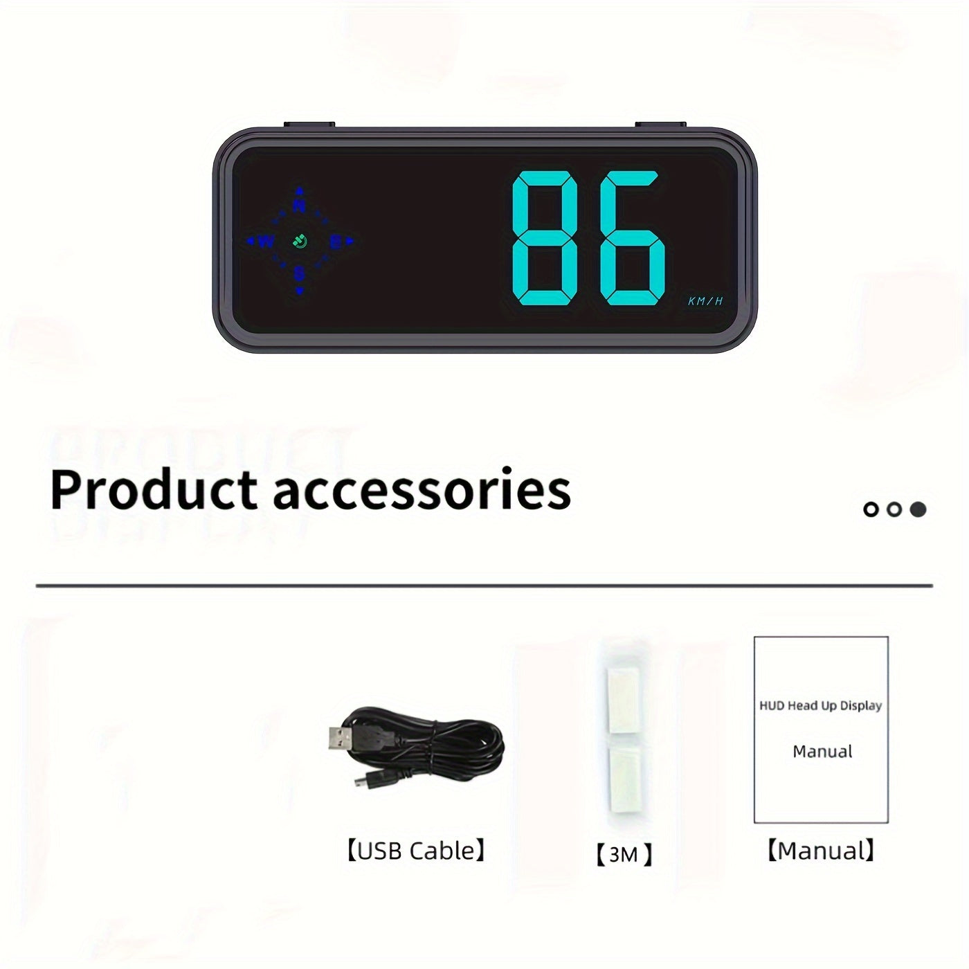 GPS HUD Speedometer Head Up Display - Digital Car Speed Meter Plug & Play, KMH MPH Switch, Multi-Color Display for All Vehicles, No Battery Needed