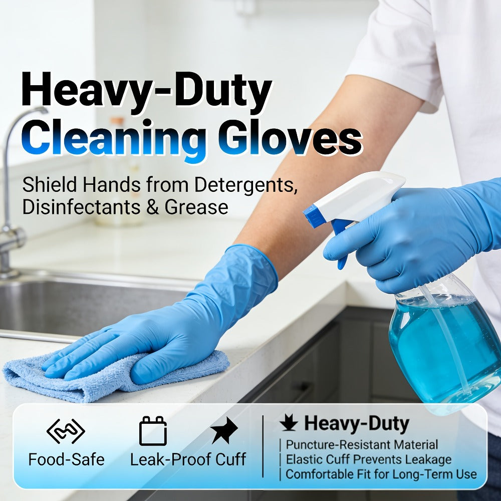 KLIZZA Blue Nitrile Disposable Gloves in 1000-Count Ten-Box Cases with Four Size Options from S to XL