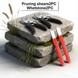 Two sets (scissors*2+sharpening stone*2)