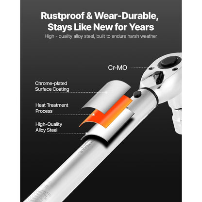 Click Torque Wrench Set 3-Piece - 1/4 3/8 1/2 Inch Drive, Dual-Direction 72-Tooth Reversible Ratchet, ±3% Accuracy with Calibration Certificate, Alloy Steel, Laser-Etched Scale, Heavy-Duty Tool Case