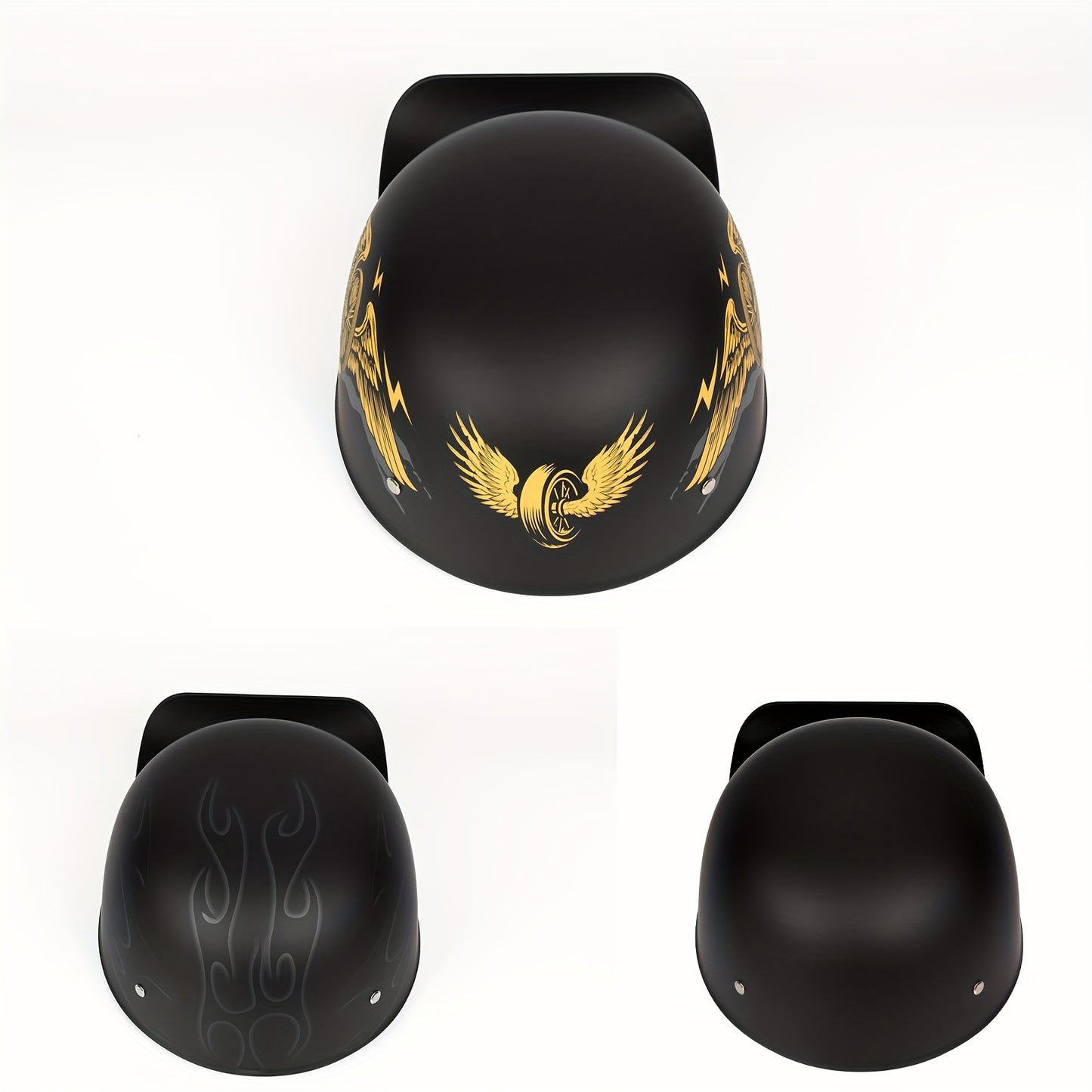 Half Face Motorcycle Helmet Retro Style – Lightweight Classic Half Shell Helmet for Men & Women, Sizes M / L / XL, Styles 7 / CHIBANG / SHIZI / FLH, Crown Racing