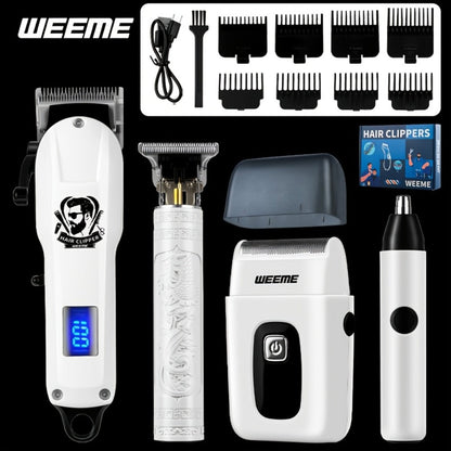 Hair Clippers & Trimmers WEEME Two- or Four-Piece Sets with USB Charging, Guide Combs and Five Source Options