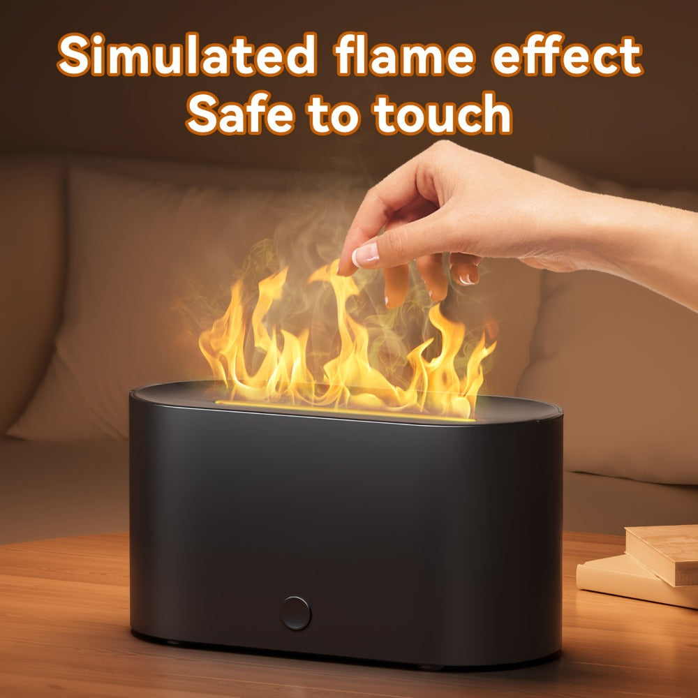 Humidifier Mini Flame-Effect USB Diffuser with Three Mist Levels and One, Two or Three-Piece Sets