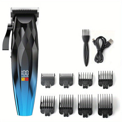 Hair Clipper Cordless Ceramic-Blade Trimmer with 7000RPM Motor, Eight Guide Combs and Three Colors