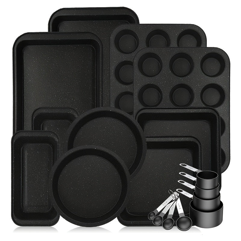 Mixed-Color Bakeware Set with 2–18 Pieces, Cake and Muffin Pans, Trays, Racks and Tools Pictured