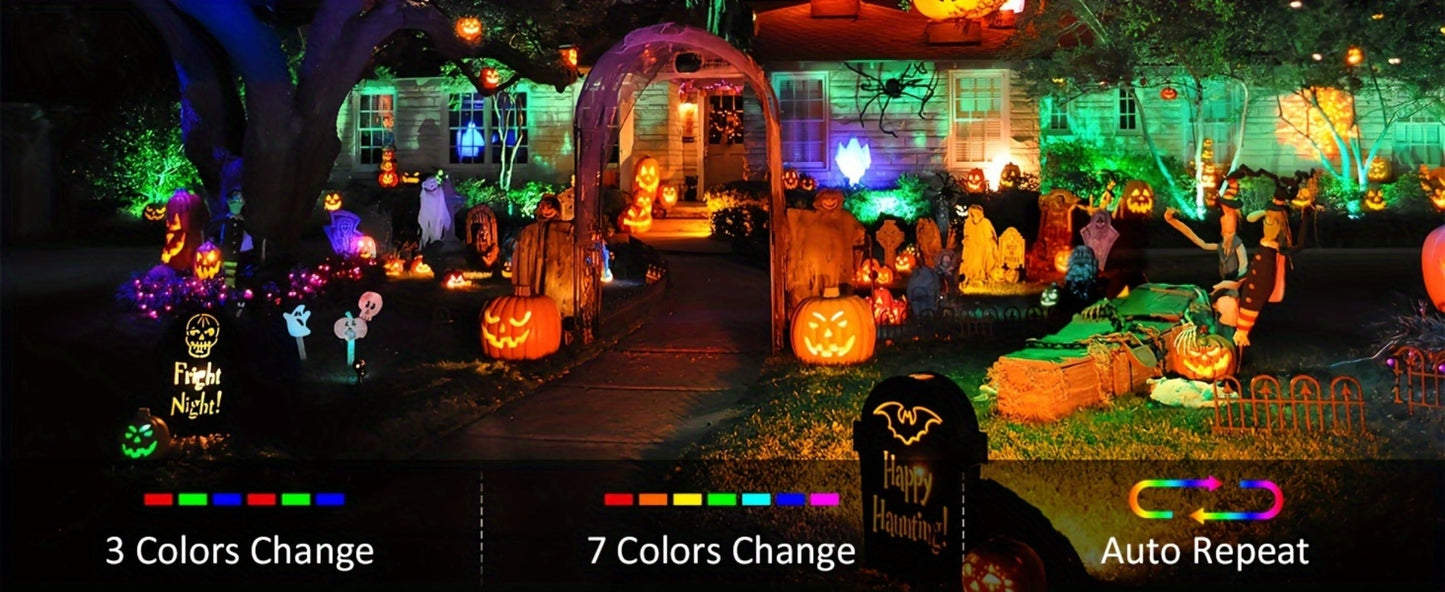 RGB LED Flood Light 25W Outdoor Color Changing - 1000 DIY Colors, 44-Key Remote, Strobe & Fade Modes, Memory Function, Multi-Pack for Party, Stage, Garden, Halloween & Christmas Uplighting