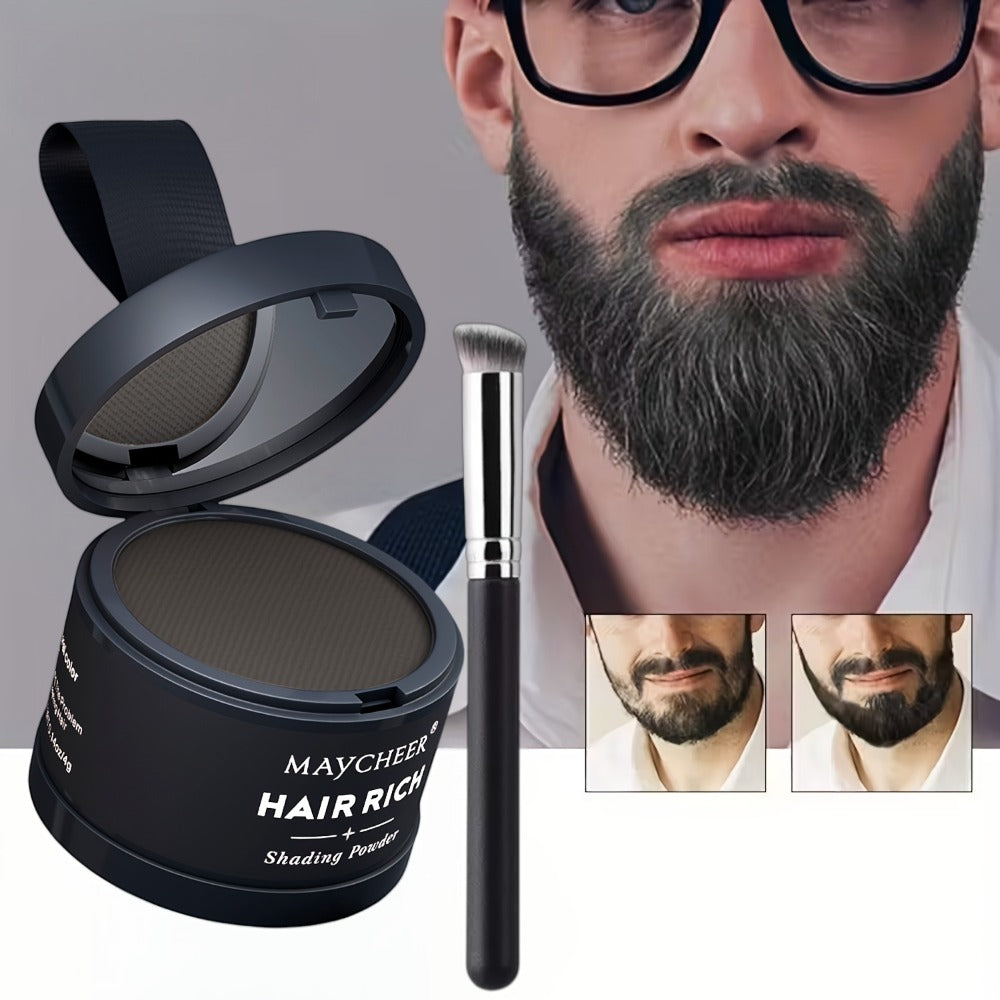 Beard Touch-Up Powder for Men - Instant Gray Coverage Beard Filler for Sparse Patchy Beard Eyebrows Hairline Temples Natural Finish Skin Friendly Long Lasting 5 Colors Available