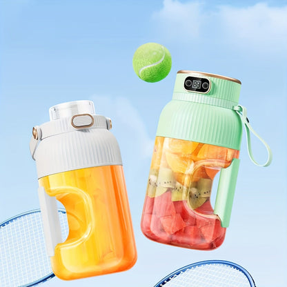 Portable Blender Cup with Top Digital Display, Integrated Side Grip, Travel Cover and Green or White Options