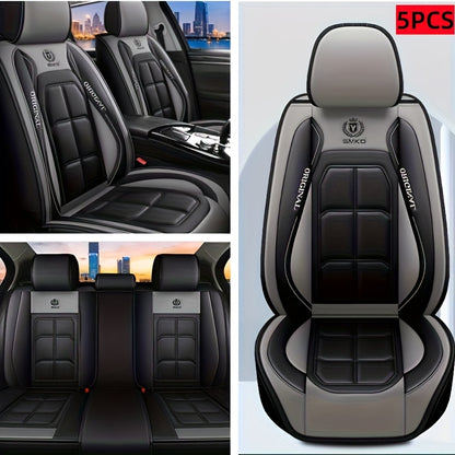 Faux Leather Car Seat Covers – Universal Fit for Cars, SUVs, Vans & Trucks, Dirt-Resistant Protective Seat Cover, Single Front / 2 Front / Full 5-Seat Sets, 5 Colors